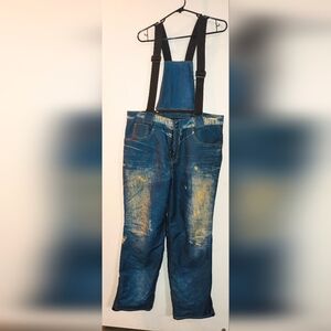 Men's Faux Denim Design Overalls